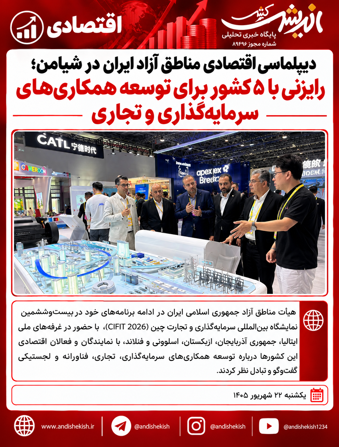 دیپلماسی اقتصادی مناطق آزاد ایران در شیامن؛ رایزنی با ۵ کشور برای توسعه همکاری‌های سرمایه‌گذاری و تجاری