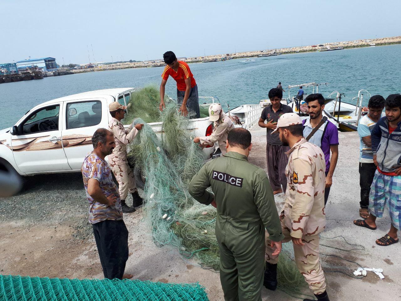 برخورد قاطعانه با صید غیر مجاز در آبهای حوزه استحفاظی پایگاه دریابانی کیش