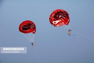 گزارش تصویری : مسابقات پاراسل به مناسبت هفته دفاع مقدس در جزیره کیش/عکس: نسرین فائق/امیررضا سیم ریز