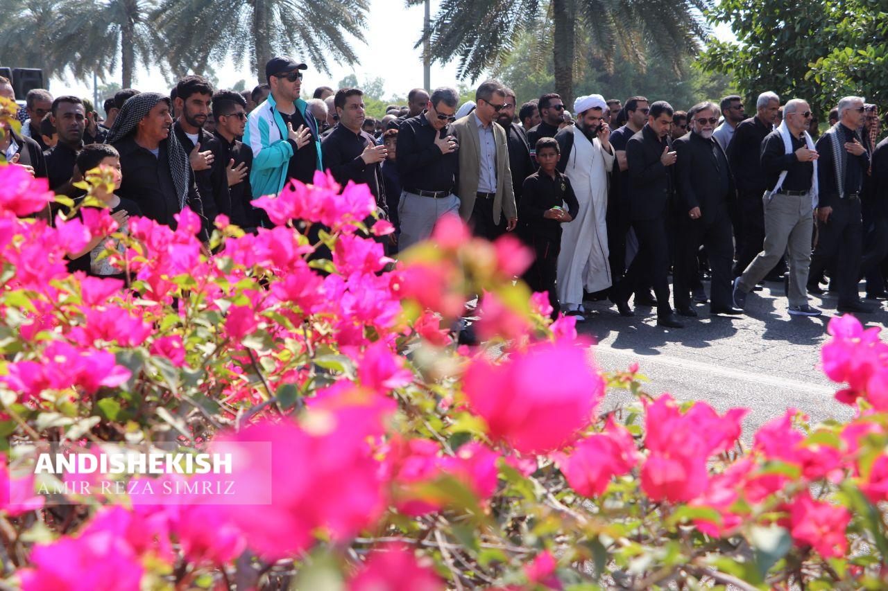 پیاده روی جاماندگان اربعین حسینی در کیش/ عکس : امیررضا سیم ریز