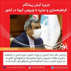 جزیره کیش پیشگام، قرنطینه‌سازی و مبارزه با ویروس کرونا در کشور