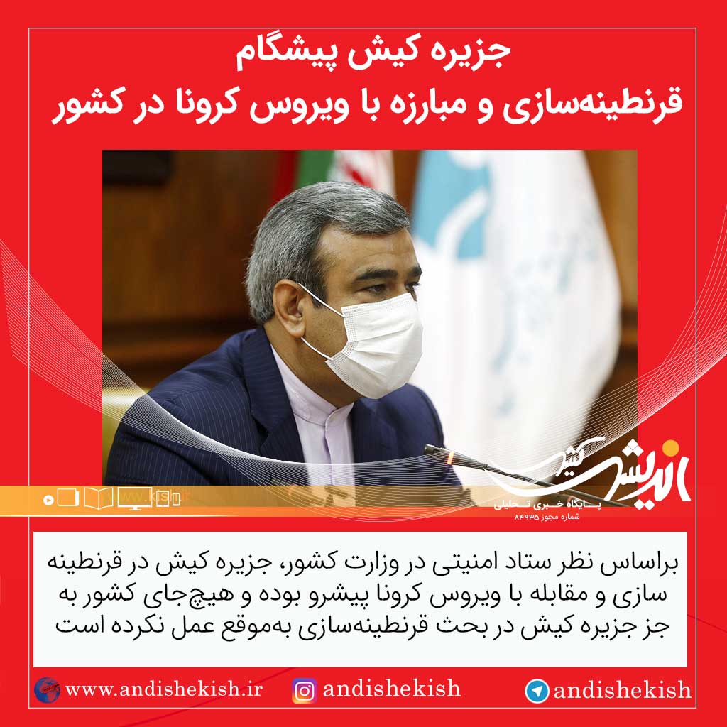 جزیره کیش پیشگام، قرنطینه‌سازی و مبارزه با ویروس کرونا در کشور