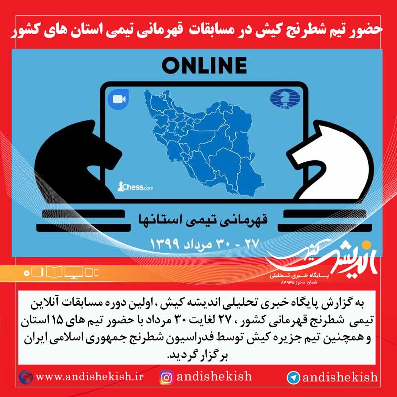 حضور تیم شطرنج کیش در مسابقات قهرمانی تیمی استان های کشور