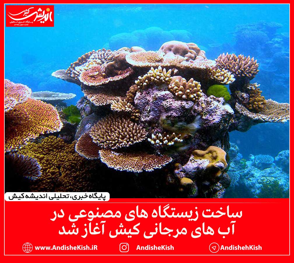 ساخت زیستگاه های مصنوعی در آب های مرجانی کیش آغاز شد