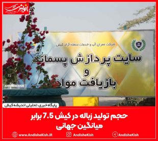 حجم تولید زباله در کیش ۷.۵ برابر میانگین جهانی