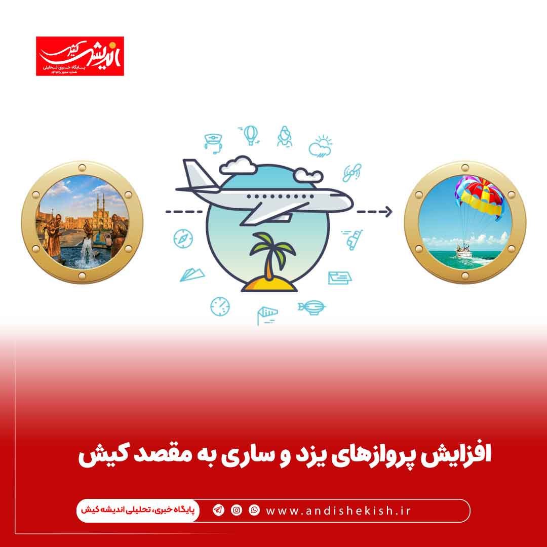 افزایش پروازهای یزد و ساری به مقصد کیش افزایش پروازهای یزد و ساری به مقصد کیش