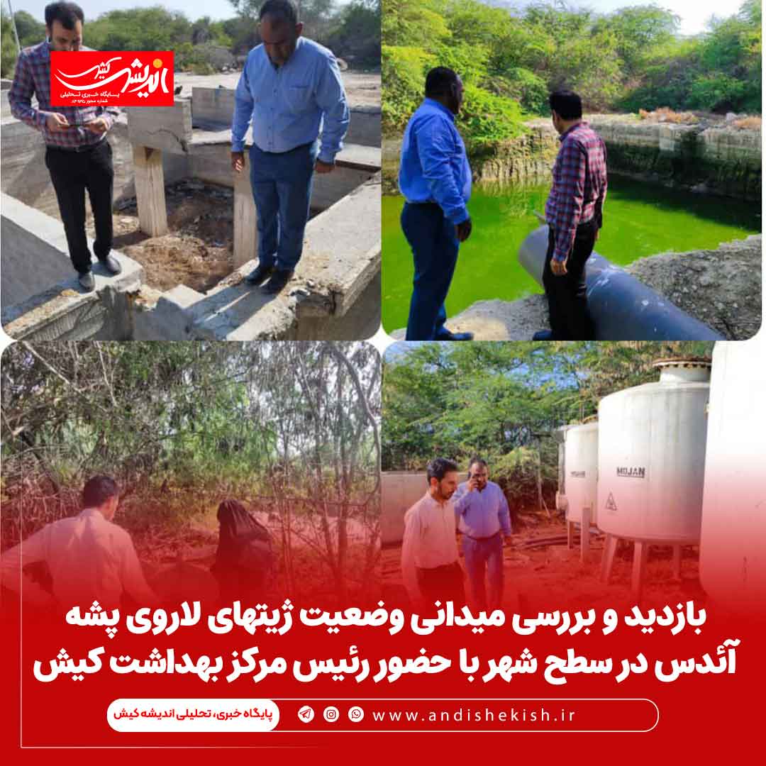 بازدید و بررسی میدانی وضعیت ژیتهای لاروی پشه آئدس در سطح شهر با حضور رئیس مرکز بهداشت کیش