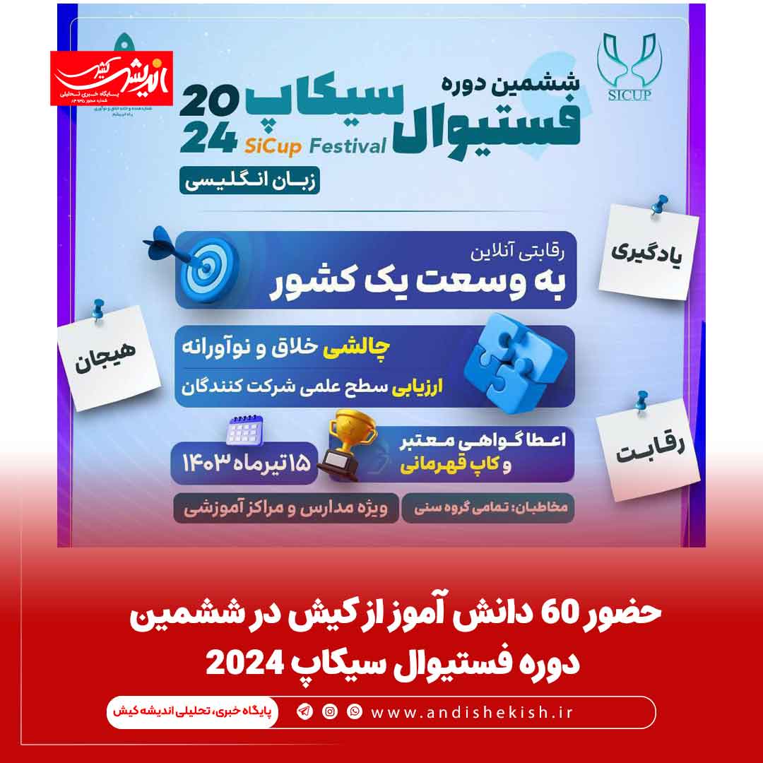 حضور ٦٠ دانش آموز از كيش در ششمين دوره فستيوال سيكاپ ٢٠٢٤ حضور ۶٠ دانش آموز از کیش در ششمین دوره فستیوال سیکاپ ٢٠٢۴