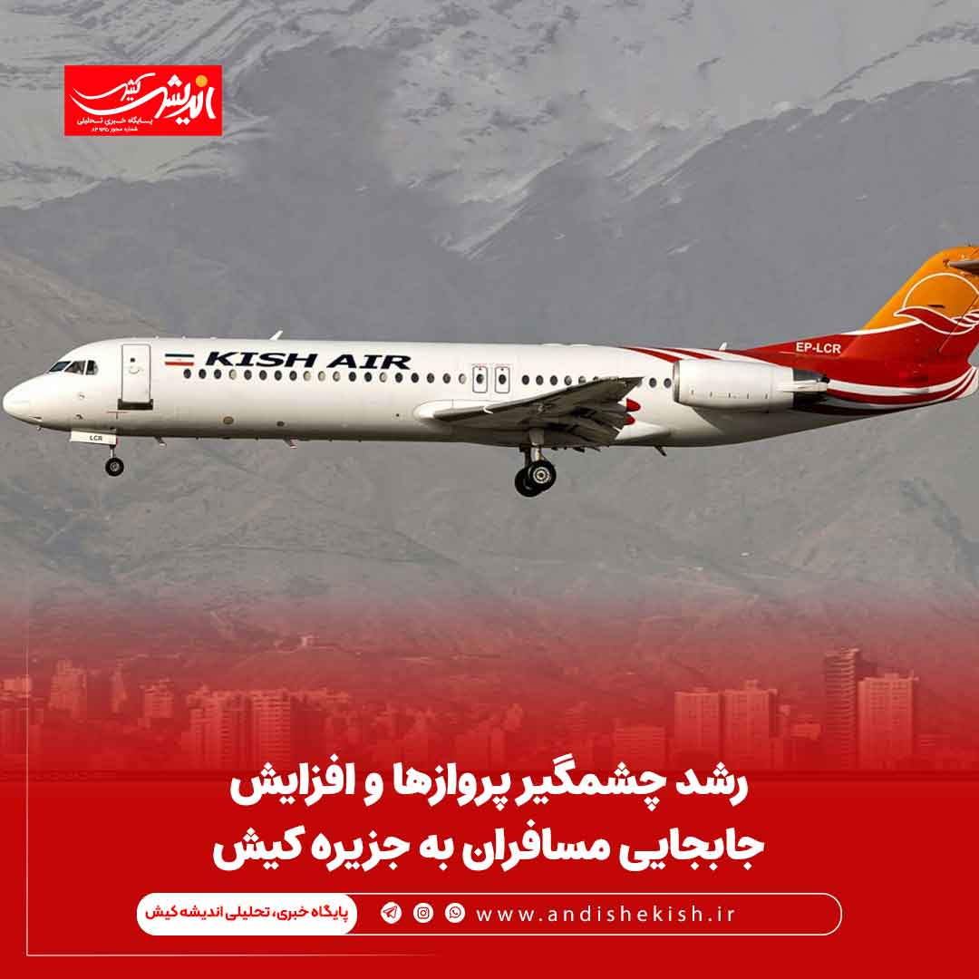 رشد چشمگیر پروازها و افزایش جابجایی مسافران به جزیره کیش