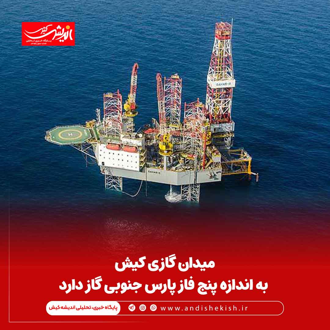 میدان گازی کیش به اندازه پنج فاز پارس جنوبی گاز دارد