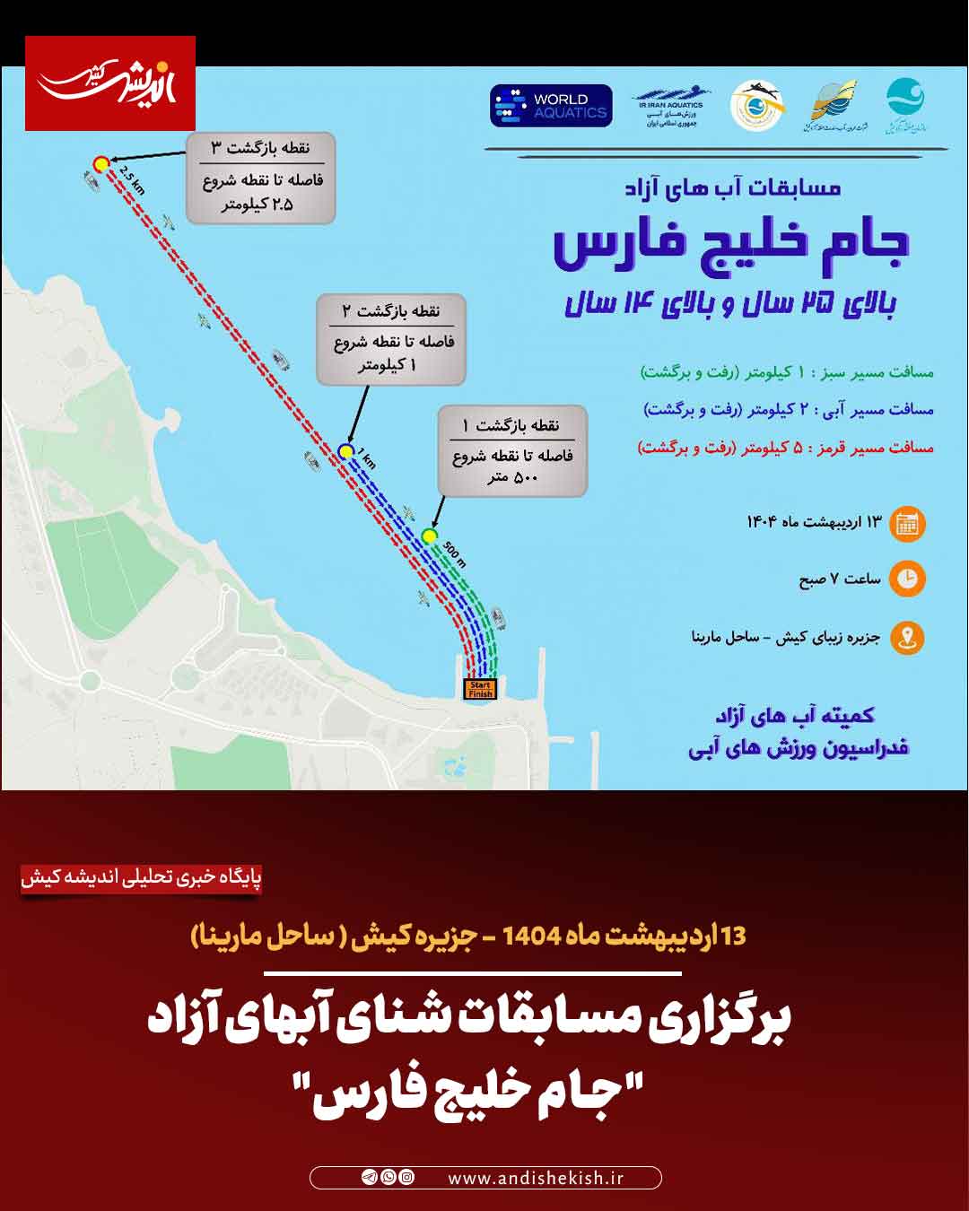 برگزاری مسابقات شنای آبهای آزاد “جام خلیج فارس