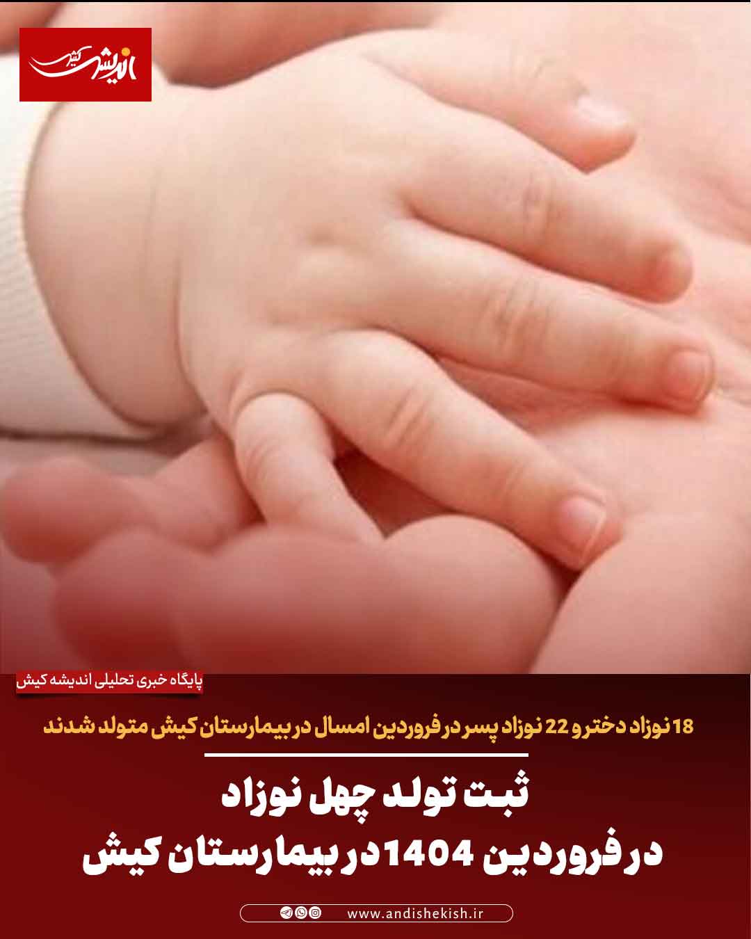ثبت تولد چهل نوزاد در فروردین ۱۴۰۴ در بیمارستان کیش