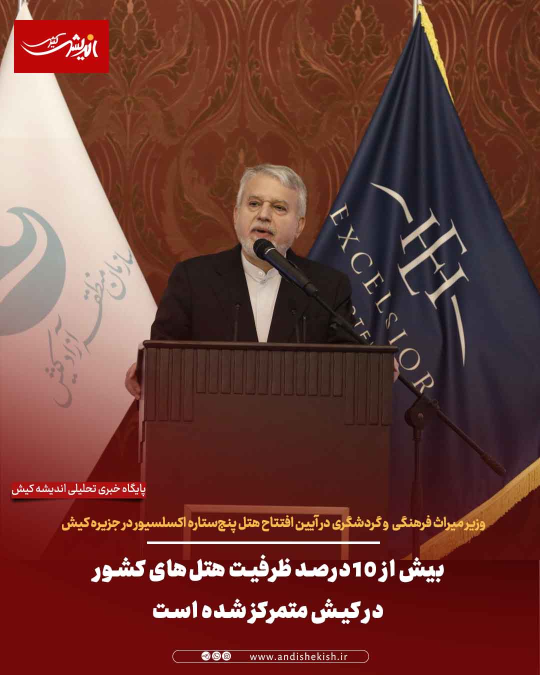 بیش از ۱۰ درصد ظرفیت هتل‌های کشور در کیش متمرکز شده است