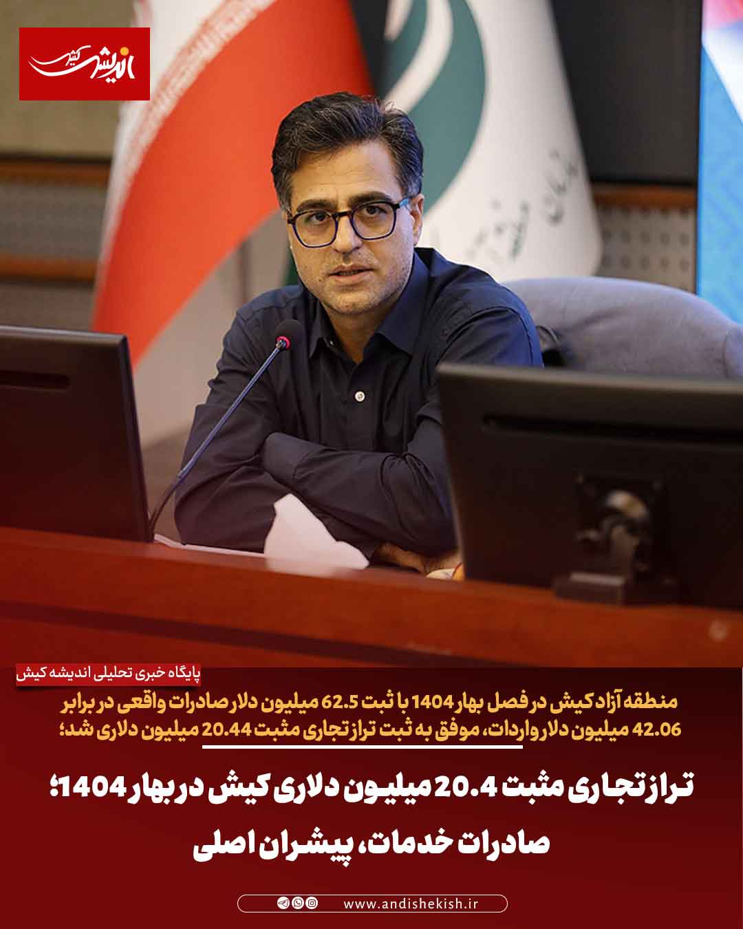 تراز تجاری مثبت ۲۰.۴ میلیون دلاری کیش در بهار ۱۴۰۴؛ صادرات خدمات، پیشران اصلی تراز تجاری مثبت ۲۰.۴ میلیون دلاری کیش در بهار ۱۴۰۴؛ صادرات خدمات، پیشران اصلی