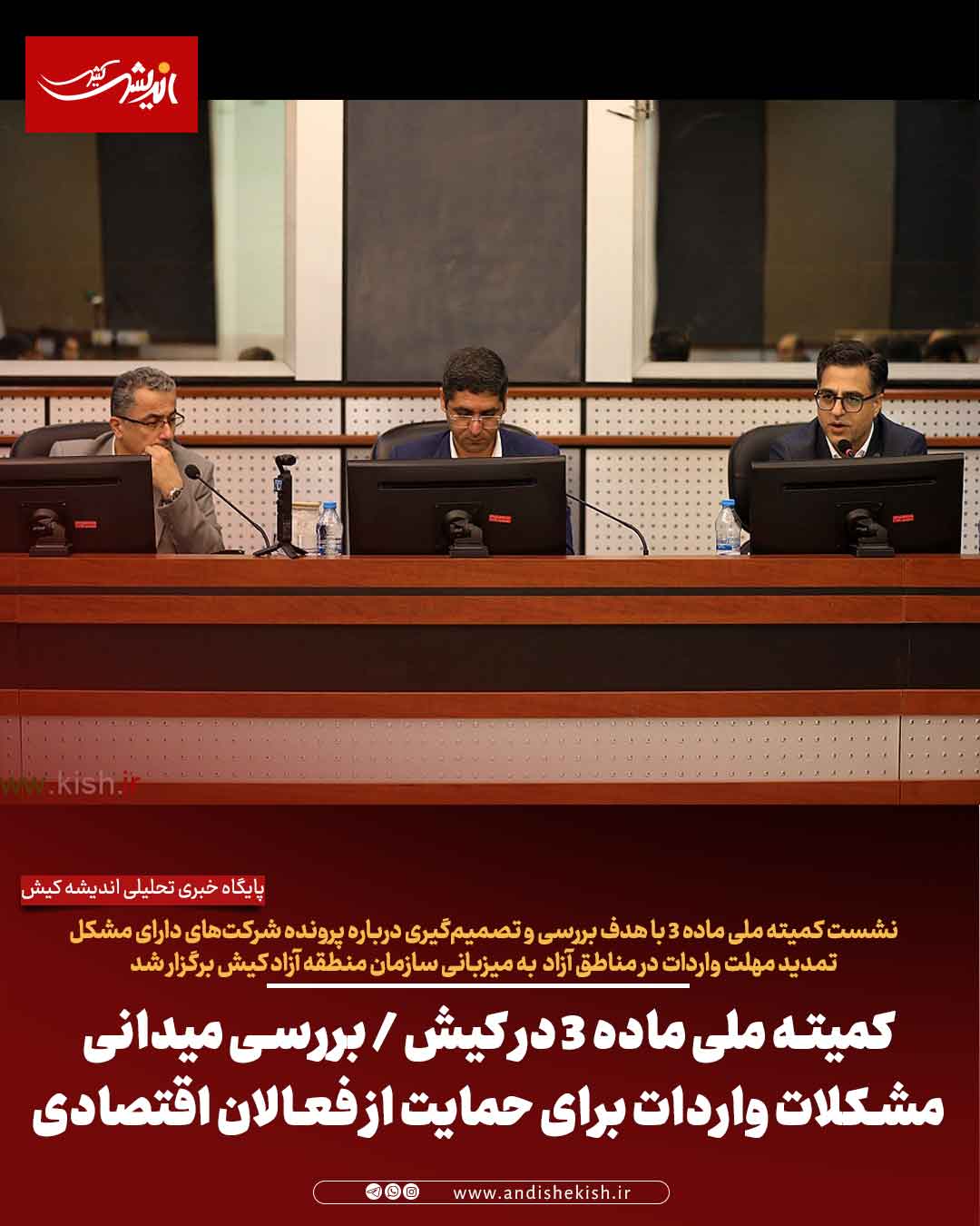 کمیته ملی ماده ۳ در کیش / بررسی میدانی مشکلات واردات برای حمایت از فعالان اقتصادی