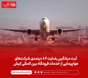 ثبت میانگین رضایت ۸۴ درصدی شرکت‌های هواپیمایی از خدمات فرودگاه بین المللی کیش