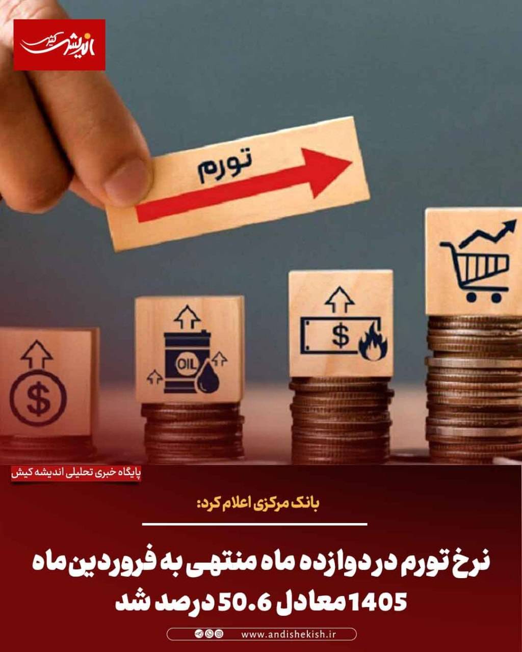نرخ تورم در دوازده ‌ماه منتهی به فروردین‌ماه ۱۴۰۵ معادل ۵۰.۶ درصد شد