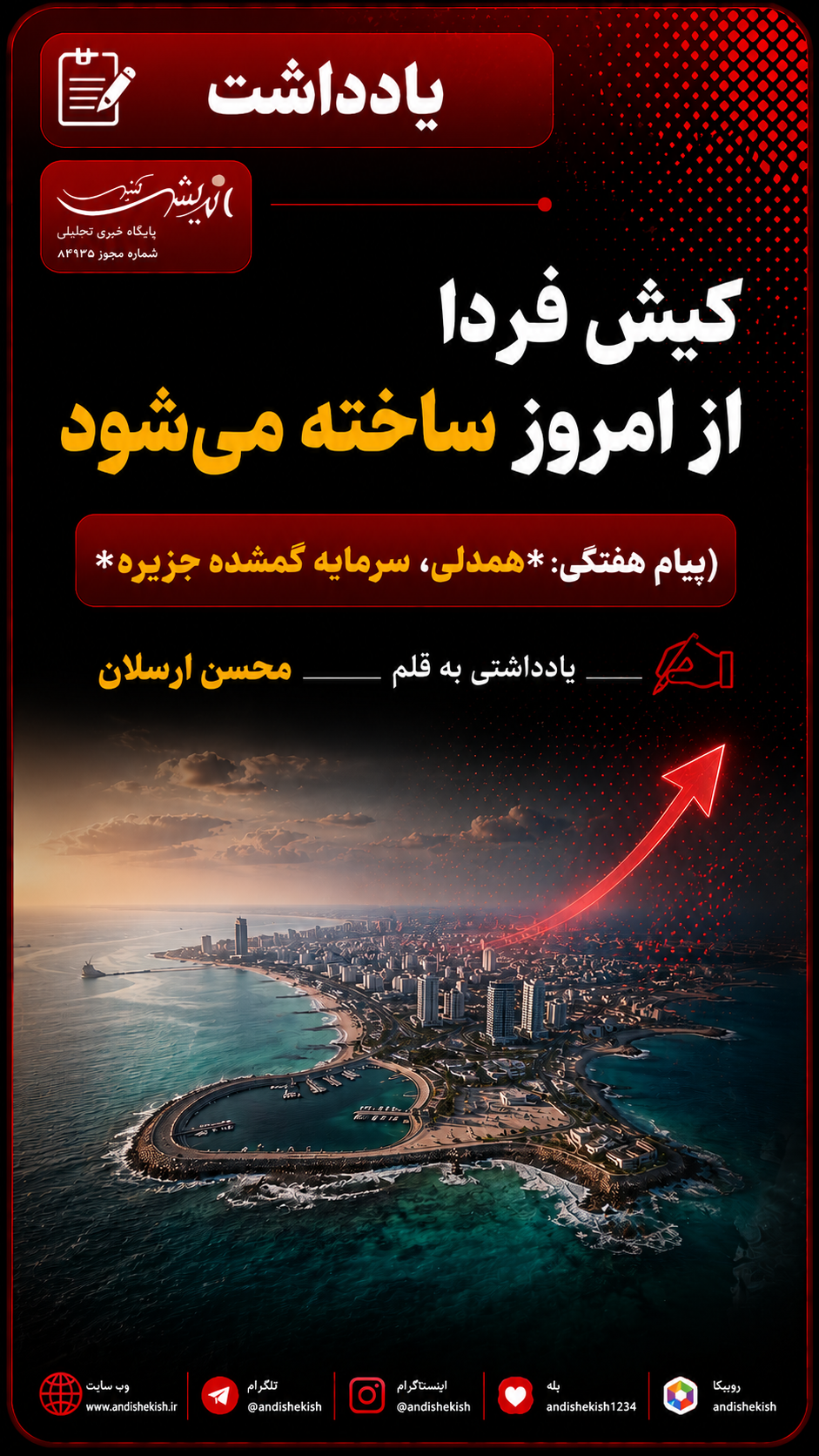 کیش فردا از امروز ساخته میشود کیش فردا از امروز ساخته میشود