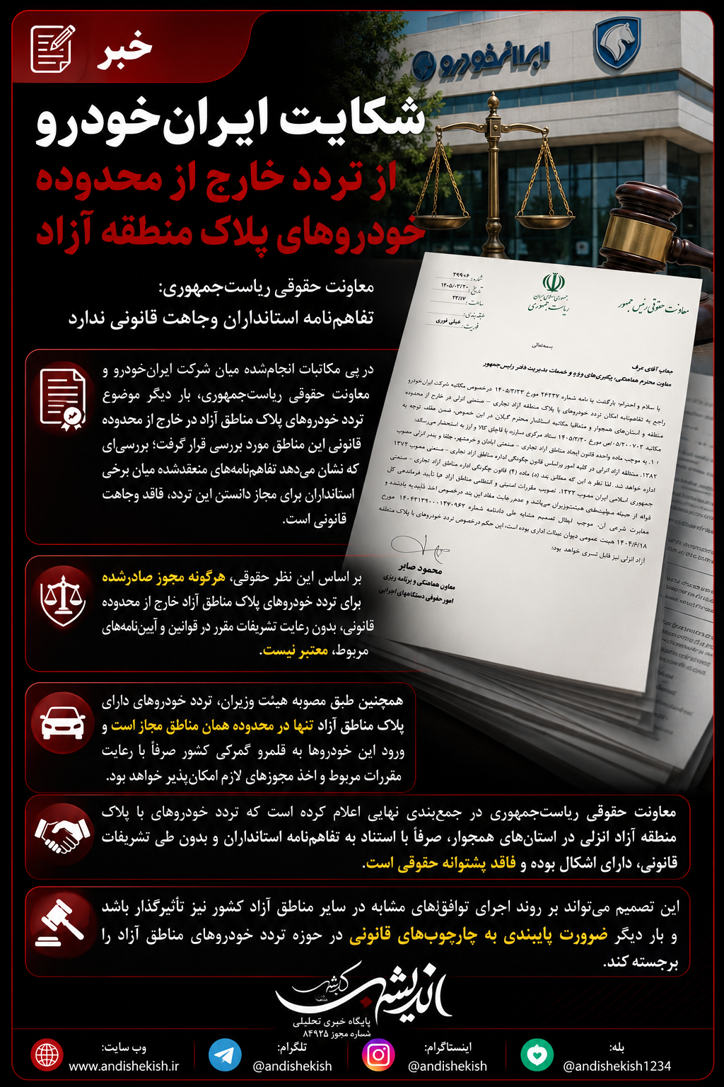 شکایت ایران خودرو از تردد خارج از محدوده خودروهای پلاک منطقه آزاد شکایت ایران خودرو از تردد خارج از محدوده خودروهای پلاک منطقه آزاد