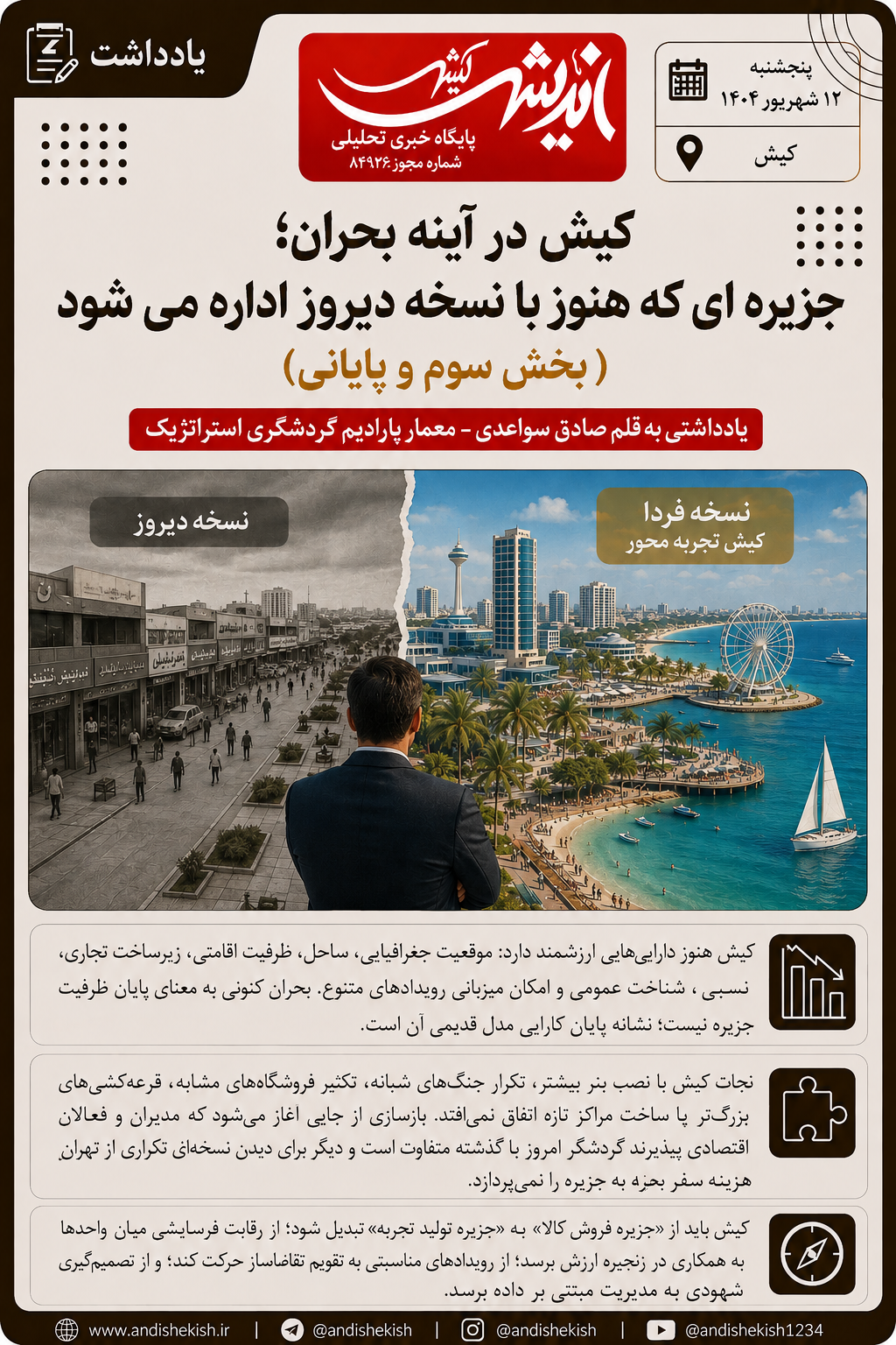 کیش در آینه بحران؛جزیره ای که هنوز با نسخه دیروز اداره می شود