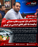 ساماندهی بازار خودرو و نظارت هفتگی بر قیمت ۱۵ قلم کالای اساسی در کیش
